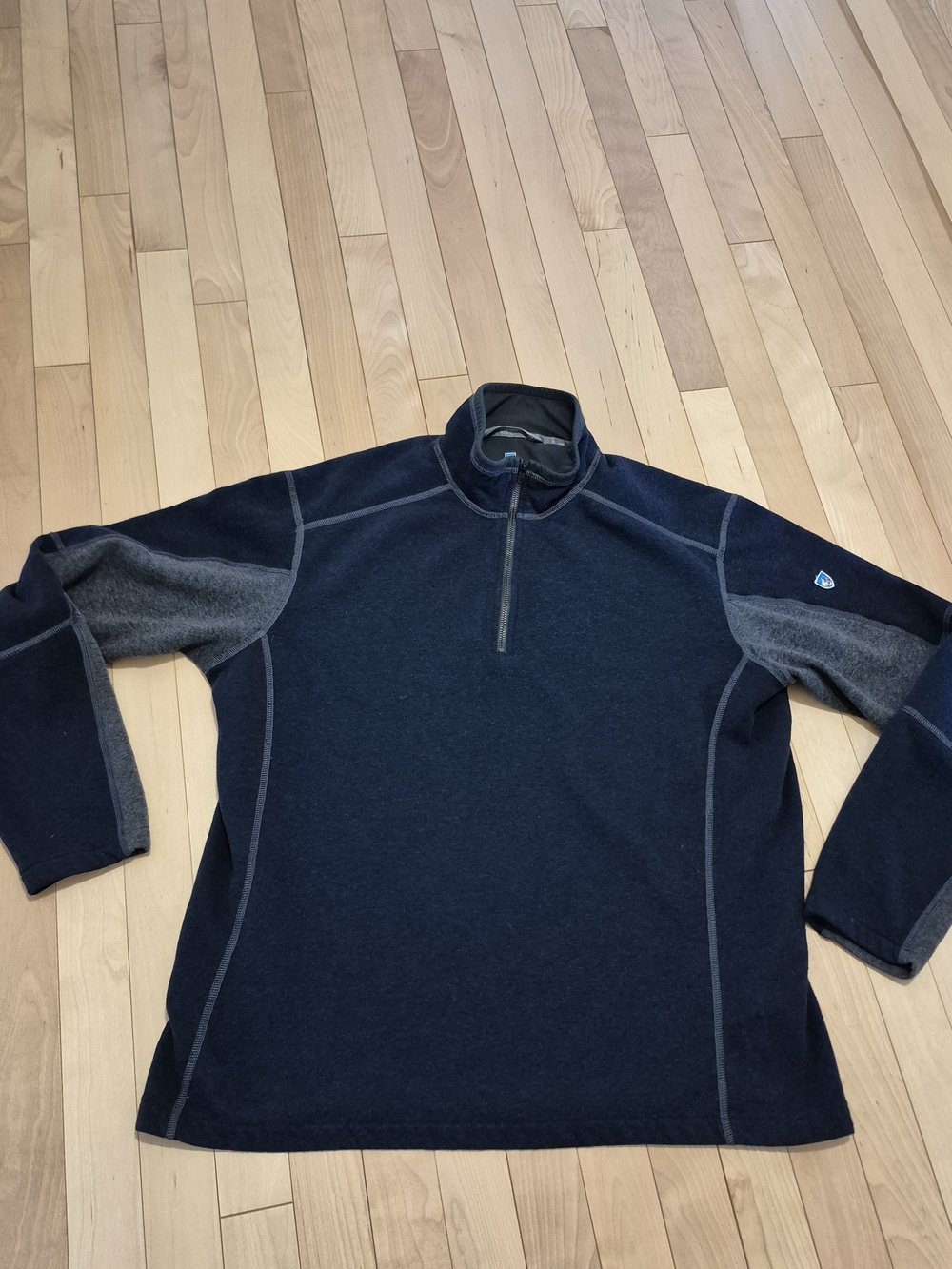 Kuhl Men's Navy and Gray Quarter-Zip Pullover